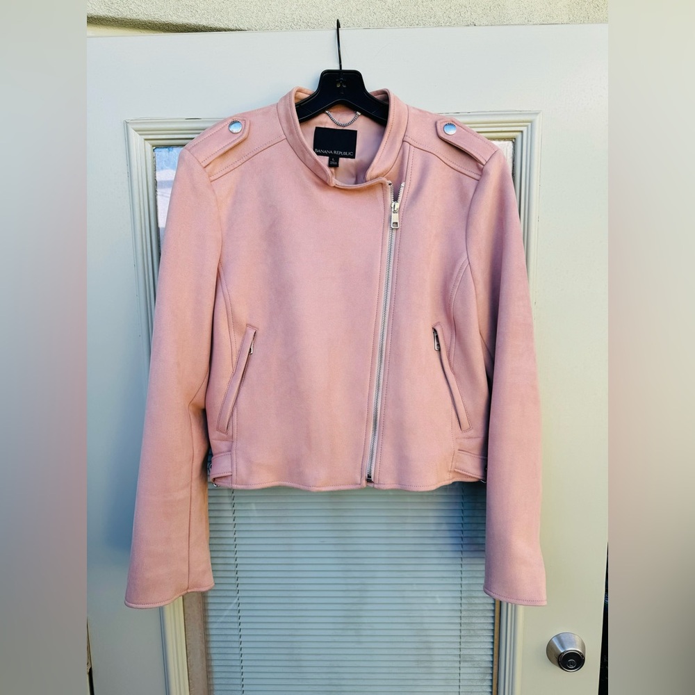 NWOT faux suede Banana Republic motorcycle jacket